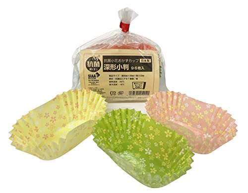ヒロカ産業 抗菌小花おかずカップ 深形小判 96枚入 袋入り 深さ約33mm 抗菌 オーブンレンジ可 日本製の商品画像（Amazon）