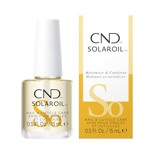 CND SolarOil Cuticle Oil, Natural Blend Of Jojoba, Vitamin E, Rice Bran and Sweet Almond Oils, Moisturizes and Conditions Skin, Pack Of 1, 0.5 oz.