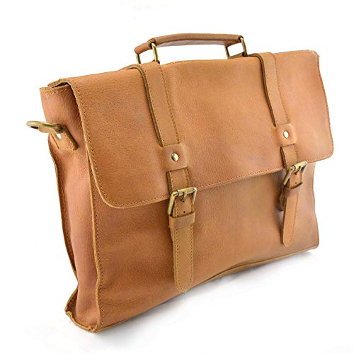 Bolso mensajero de cuero búfalo para laptop miniatura 3