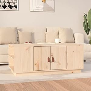 HaoChrymec Kiefer Massivholz Kaffeetisch Braun 100x50