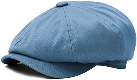 BOTVELA Men's Newsboy Flat Cap 100% Cotton Cabbie Hat