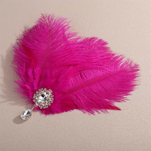 Clip de Plumas Rojo con Cristal para Mujer miniatura 4