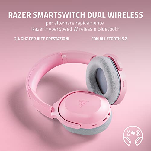 Barracuda - Cuffie Wireless Multipiattaperma per Gioco e Mobile (SmartSwitch Dual Wireless, Microfoni a Cancellazione di Rumore, TriForce Titanium 50 mm, App Audio) Quartz Rosa - Cuffia gaming - Immagine 1