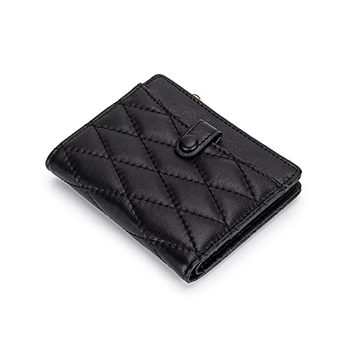 Image of Ladies Wallet Women Zipper Purse Sheepskin Card Wallet For Female Short Style Woman Leather Mini Wallets (Color : Hortel�)