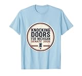 Knocking Doors for Michigan Senate 2026 T-Shirt, Men, Baby Blue, Medium