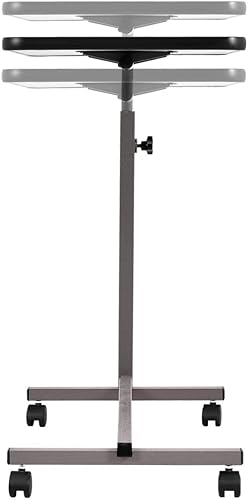 Miniatura 5 de FANTASK Mesa auxiliar con ruedas, ángulo y altura ajustable, mesa de escritorio para ordenador portátil, mesa de noche inclinable en forma de C con
