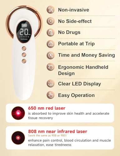Image of Portable Cold Laser Therapy Device for Dog Cat Home Infrared Red Light Therapy Machine for Pain Relief, Arthritis, Pets Puppy Horse 808 /650 nm LLLT Vet Therapeutic Wand Hip Leg Joint Muscle Animal