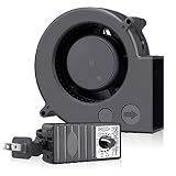 Wathai 97 x 33 mm 12V Blower Fan Dual Ball 110V - 220V High Airflow Variable Speed Controller with AC Plug for Inflatable Replacement or DIY Cooling Ventilation Exhaust Projects