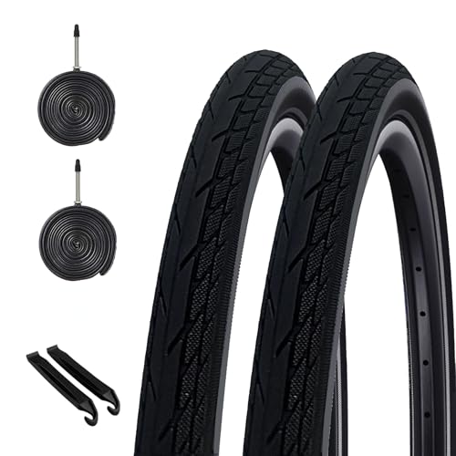 ZMZZZX 2本セット ロードバイク タイヤ 700c タイヤ 自転車タイヤ: 700x28C32C セット 折り畳み交換タイヤ バール 滑らか 耐摩耗性 グリップ力 (700*32)のサムネイル