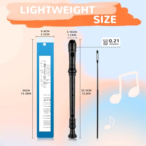 image for YONTY 8-Hole Soprano Descant Recorder Baroque Style Kids Music Flute w