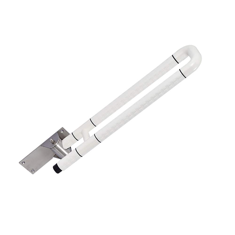 Barra de Apoyo de Seguridad para baño, Barra de Apoyo de Seguridad para Inodoro Plegable de Acero Inoxidable, Barra de Apoyo de Seguridad abatible para (Amarillo-60×13,2cm