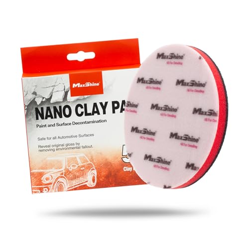 Image of Maxshine Universal 5 inch Fine Grade Clay Pad - Reusable Clay Disc for Car Detailing, Removes Overspray, Brake Dust, Sap & Water Spots - Works by Hand or Machine - Fast & Long-Lasting Decontamination