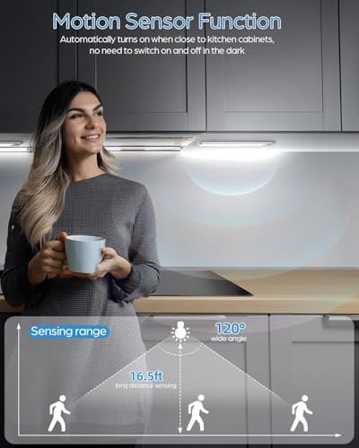 HIBOITEC Iluminação sob armário luzes recarregáveis para armário luz de sensor de movimento sem fio