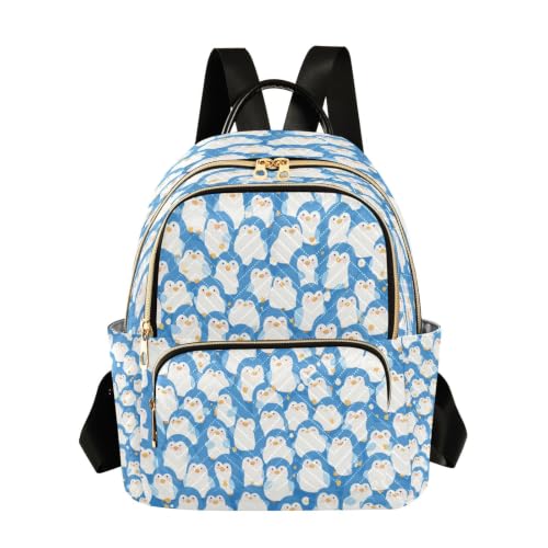 Mini sac à bandoulière pingouin bleu et grand sac à dos bookbag de voyage pour adolescent