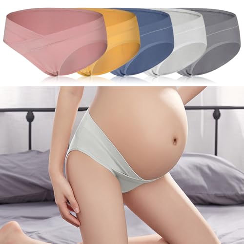 Sous-vêtements de maternité lot de 5 culottes de grossesse taille basse coton