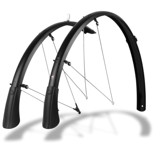 SKS GERMANY BLUEMELS MATT 28 45MM Black Set Schutzblech-Set Fahrradzubehör (aus robuster Sandwich-Konstruktion ASR-Sicherheitssystem stabil und biegesteif V-Streben mit festen Brücken) schwarz