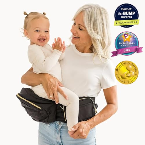 tushbaby the original premium quality hip seat carrier  safety-certified baby amp toddler carrier with secure safety buckles no-flimsy-foam design storage pockets amp nursing pillow 03 yrs