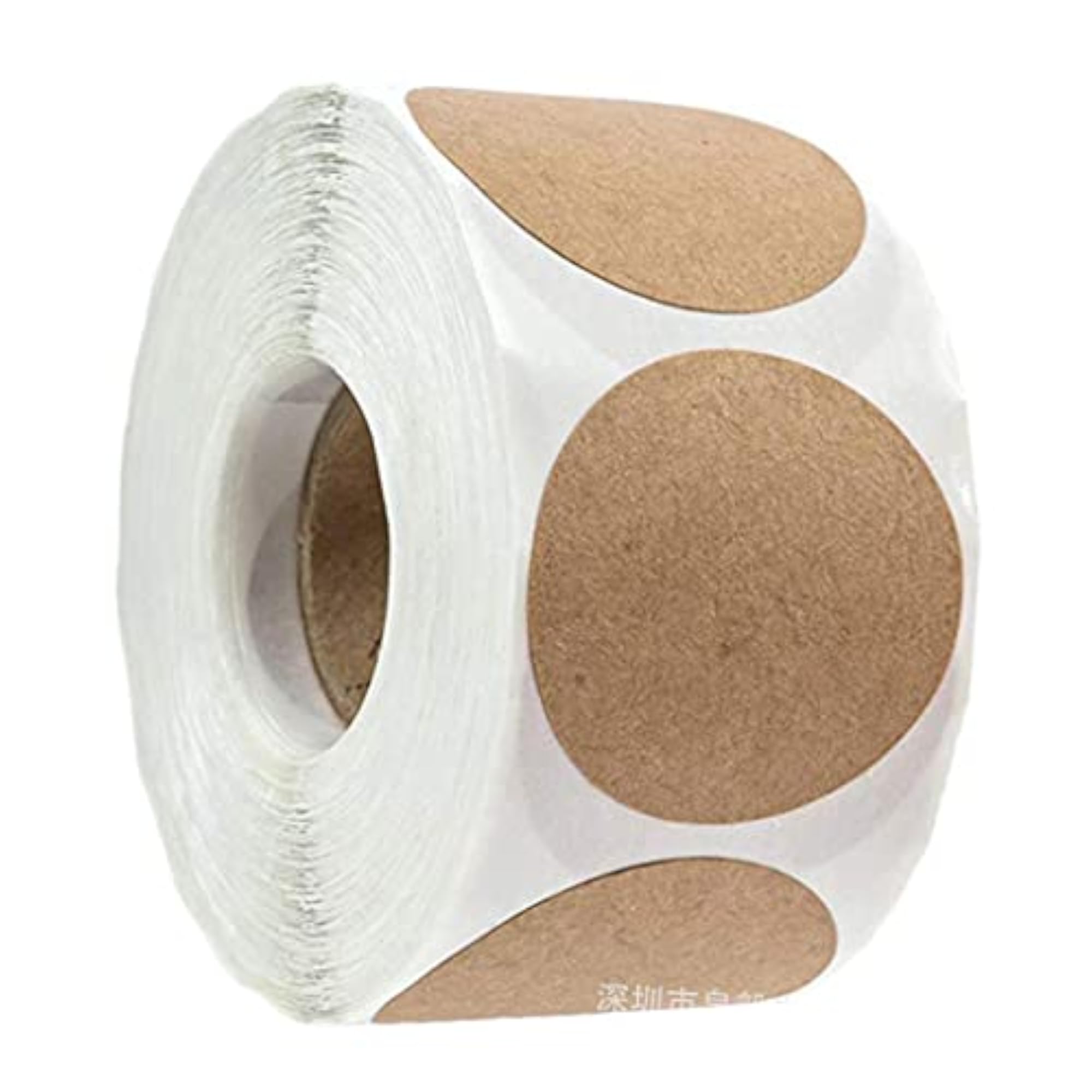 500Pcs/Roll Brown Round Kraft Paper Blank Stickers