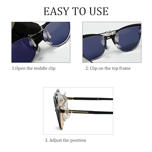 Image of Polarized Clip on Sunglasses over Prescription Glasses Unisex Flip-up Sunglasses Over Eyeglasses UV400 Protection