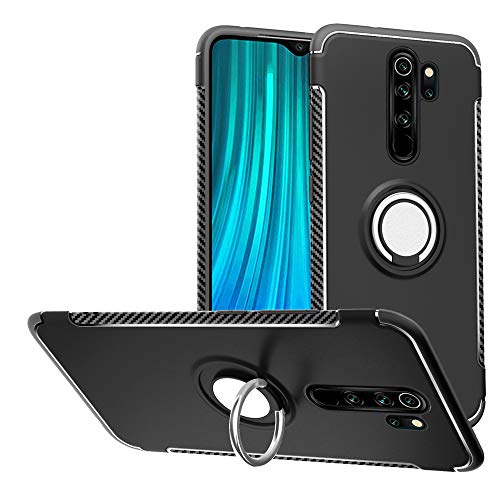 Labanema Case for Redmi Note 8 Pro, Hybrid Dual Layer 360 Degree Rotation Ring Holder Kickstand Armor Slim Protective Cover for Xiaomi Redmi Note 8 Pro(Not fit Redmi Note 8) - Black