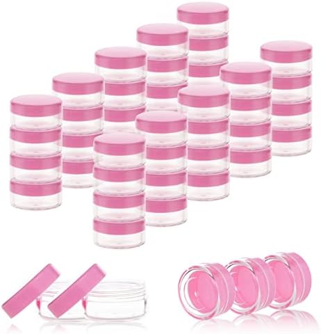 ZEJIA 10 Gram Cosmetic Containers 40pcs Sample Jars with Lids Plastic Makeup Sample Containers BPA Free Pot Jars(Black)
