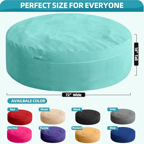 Image of HABUTWAY XX-Large Bean Bag Chair: Giant 7' Memory Foam Furniture Bean Bag Chairs for Adults with Microfiber Cover 7Ft(Aqua Ombre)