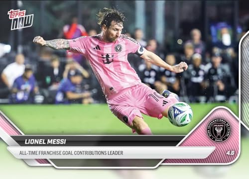 2025 Topps Now MLS Lionel Messi 28 All Time Franchise Goal Leader Inter Miami Soccer Card