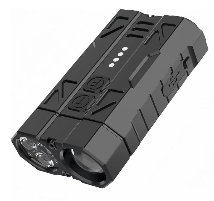Linterna de bolsillo de doble módulo de alta luminosidad para exteriores, Portátil con dos modos de iluminación, Linterna recargable de aleación de aluminio para camping, emergencias y senderismo