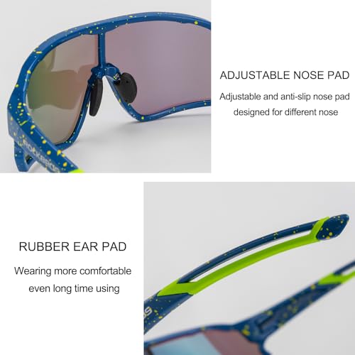 Image of ROCKBROS Polarized Sports Sunglasses Men Women - UV400 Protection Goggle with Myopia Frame for Running Cycling Driving