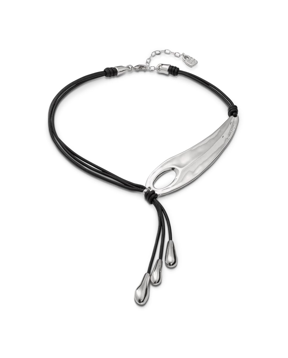 Uno de 50 Collana a frusta corta regolabile con ala di libellula placcata in argento e 3 frange con gocce
