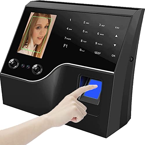Fingerprint Attendance Machine with LCD Screen, Face Recognition and Time Clock Recorder for Employee Check-in, Automated Attendance Tracking System