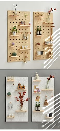 Genérico Estante de Pared para Herramientas, Panel Perforado para Garaje, Almacenamiento de Brocas, Juego de Llaves, Soportes, Panel Perforado de Madera para baño, Tablero Colgante de Madera, Juego d