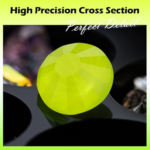 Image of Neon Yellow Flatback Rhinestones, Glass Rhinestones for Nail Art and Craft, Glue Fix, Loose Crystal Gemstones(Neon Yellow, SS10, 1440pcs, 2.7-2.8mm)
