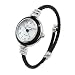New Geneva Black Silver Cable Band Women's Small Size Bangle Watch