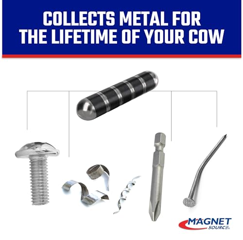 Image of Master Magnetics COW-RUM5CX12 Cow Magnet, Ultimate Heavy Duty Ru-Master 5, Steel Ring and Ferrite, 0. 75 Diameter, 3. 375 Length, Black and Silver (Pack of 12)