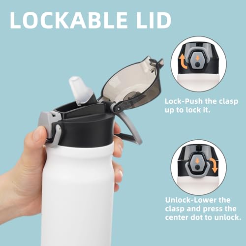 Image of Konokyo 18 oz Insulated Stainless Steel Sports Water Bottle with Straw Lid