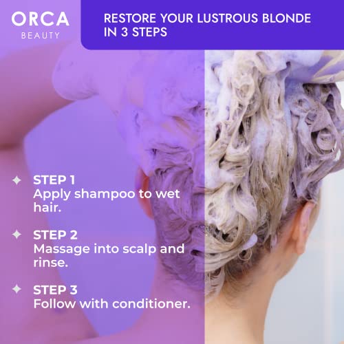 Purple Shampoo And Conditioner Set For Color Treated Hair, Toner For Blonde Hair - Sulfate Free Purple Shampoo & Purple Conditioner For Blonde Hair, Biotin + Argan Oil Purple Shampoo For Gray Hair #TOP4