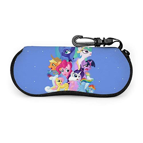 Preisvergleich Produktbild My Little Po-ny Premium Unisex Brillenetui Tragbare Reise-Reißverschluss-Sonnenbrillenbox mit Reißverschluss und robustem Karabiner
