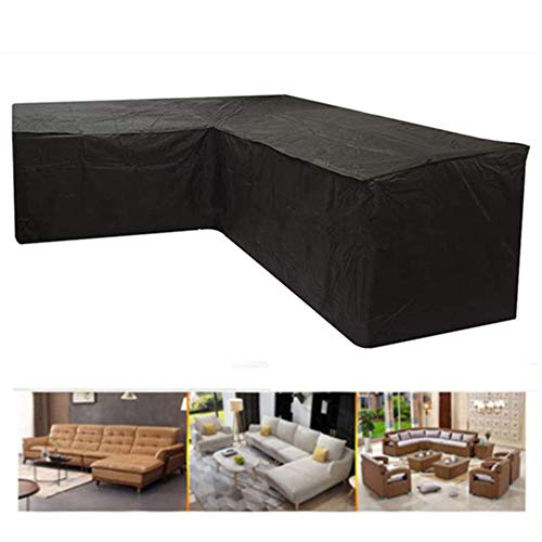 TIUTIU Cubierta Antipolvo En Forma De L, Cubierta Rectangular Impermeable para Muebles De Jardín, Cubierta De Sofá De Esquina para Mesa Y Sillas De Comedor Al Aire Libre (286x222x82x78cm) Cover