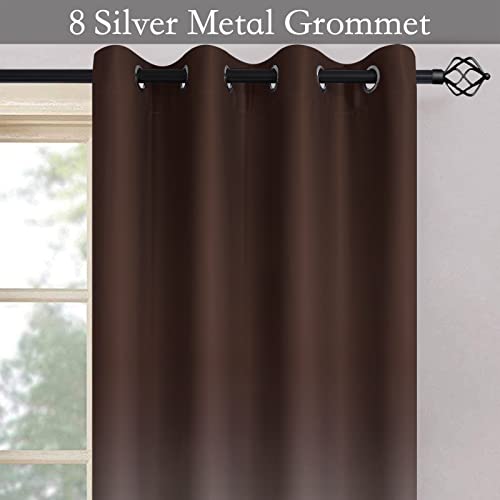 Image of SimpleHome Brown to Grey White Ombre Room Darkening Curtains 84 Inch | Curtains for Living Room,Light Blocking Thick Thermal Insulated Grommet Window Curtains Drapes for Bedroom, 2 Panels,52Wx84L