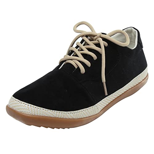 QWUVEDS Chaussures de loisirs pour femme - Chaussures de sport pour fille - Beige - Dentelle confortable - Chaussures plates respirantes - Chaussures plates décontractées - Pour femme - Chaussures