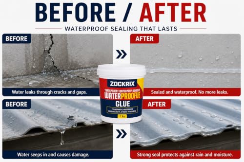 Image of Crack Seal Glue with Brush, Transparent Waterproof Adhesive for Roof Leakage, Wall Gap, Tile Joint, Bathroom Corner & Surface Crack Repair (1 KG)