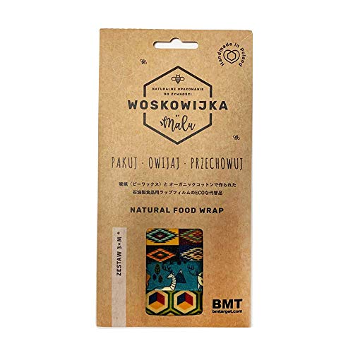 Cera de abeja M Malu pack de 3 evita el plástico y conserva comida fresca 2