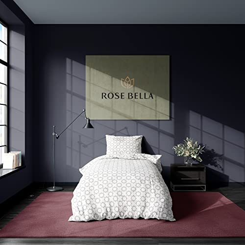 ROSE BELLA - Juego de Ropa de Cama 100% algodón Saten, Funda de edredon, Funda de Almohada (Cama 90 | 155x220 | 1 Funda de Almohada 80x80, Mariposa)