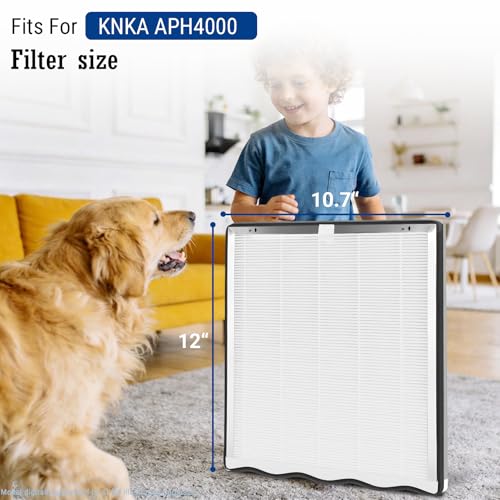 Image of 2 Pack APH4000 Filters Replacement Compatible with KNKA APH4000 Air Purifier Replacement Activated Carbon Filter for pet Indoor /Home