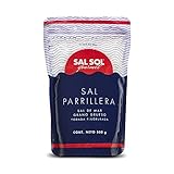 Sal Sol - Sal Parrillera, Natural Coarse Grained Mexican Yucatecan Sea Salt for Grilling and BBQ, 500 grams (Pack of 1)