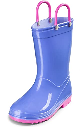 Image of Puddle Play Toddler and Kids Waterproof PVC Rain Boots with Easy-On Handles – Lightweight Slip-Resistant Outdoor Boots for Boys and Girls