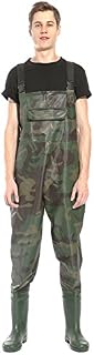SurePromise 100% Waterproof PVC Fishing Chest Waders with Belt Fly Coarse Sea Fishing Muck Wader