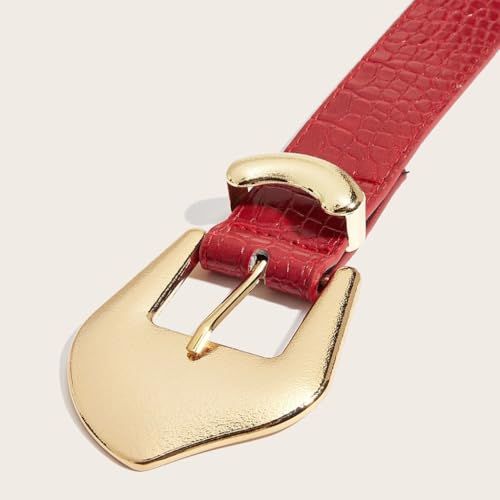 Fashionable Gold Buckled Waist Belt for Women Soft PU Leather Waist Cinching Strap for Casual or Formal Outfits4