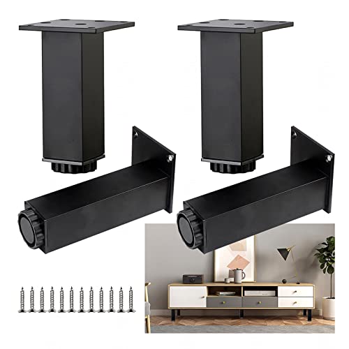 Patas de repuesto de metal ajustables para sofá y mesa, paquete de 4 patas resistentes, diseño moderno, fácil instalación, uso doméstico y oficina, soporte duradero para muebles